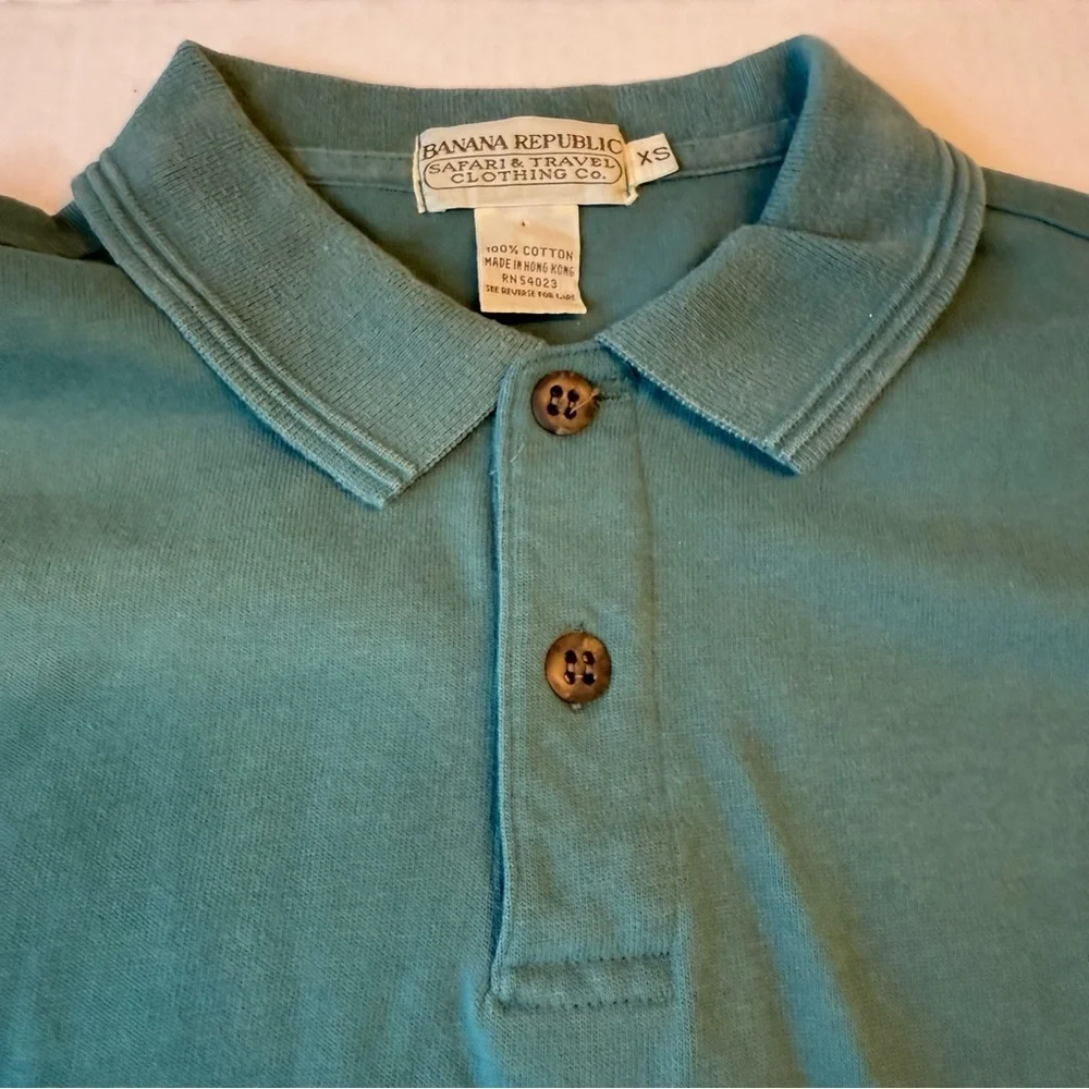 Banana Republic Teal Long Sleeve Polo Shirt